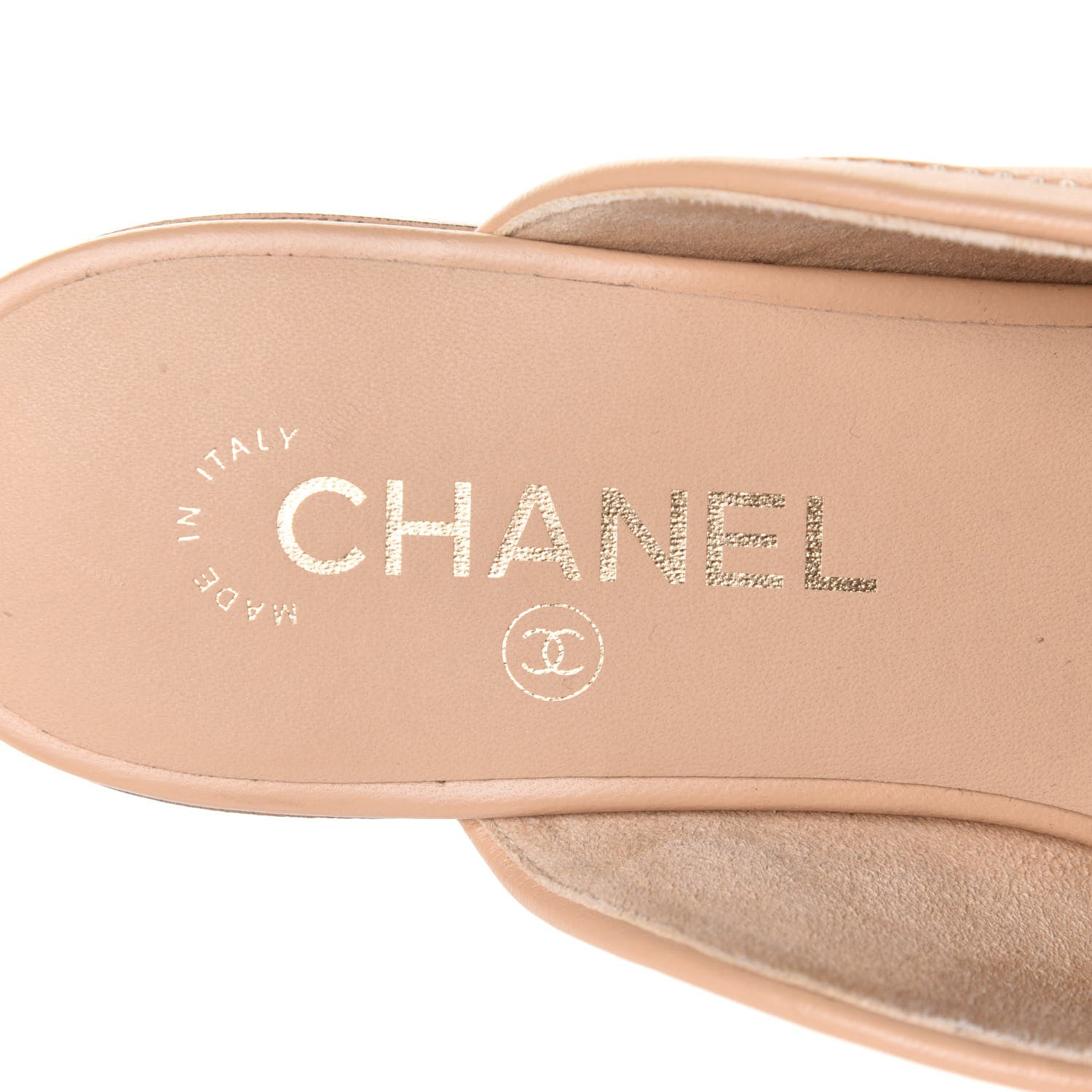 Chanel Lambskin Pearl CC Mules 38.5 Beige 7 of 11