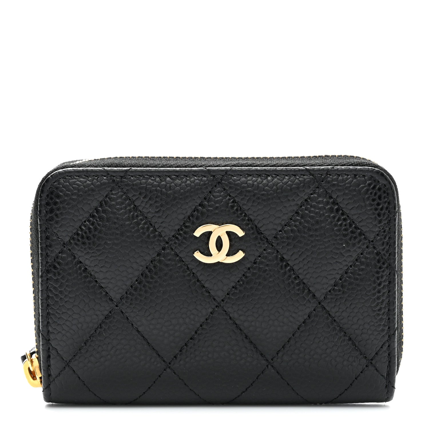 Chanel Caviar Quilted Zip Coin Purse Black 1 of 10
