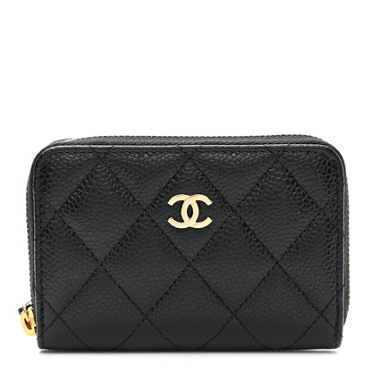 Chanel Caviar Quilted Zip Coin Purse Black 1 of 10