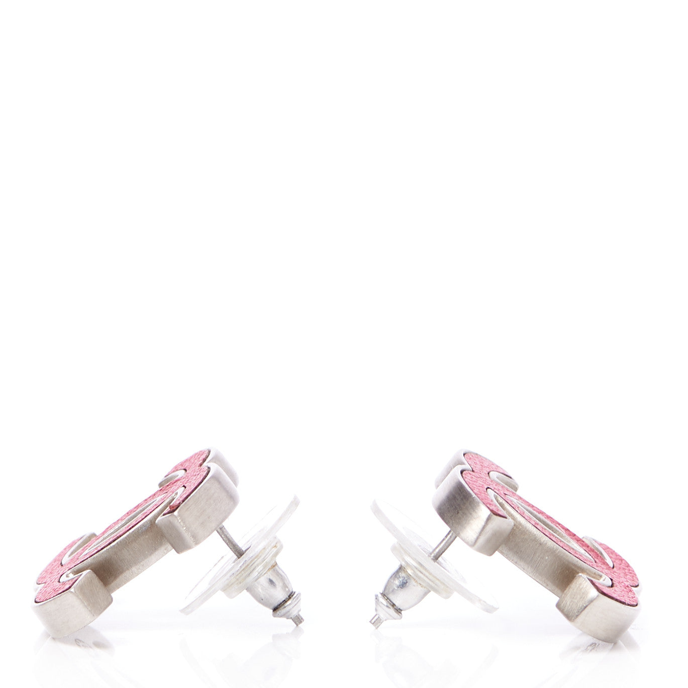 Lambskin CC Earrings Pink