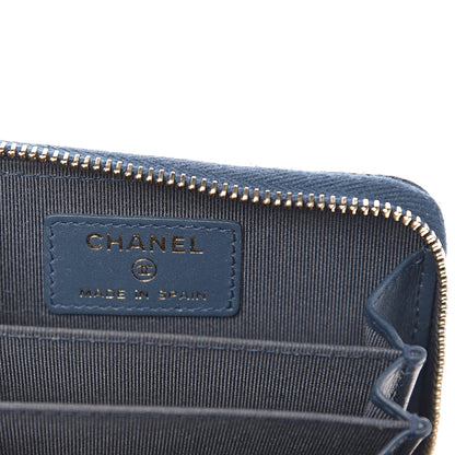 Chanel Iridescent Caviar Quilted Zip Coin Purse Dark Blue 5 of 6