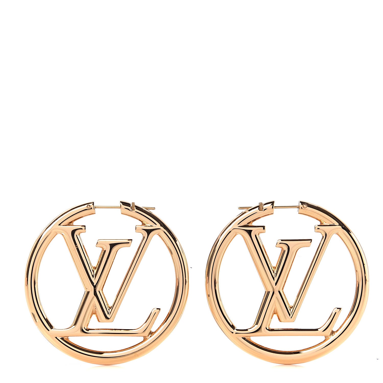 Louis Vuitton Metal Louise Hoop Earrings Gold 1 of 3