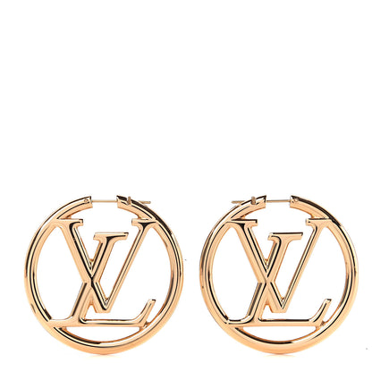 Louis Vuitton Metal Louise Hoop Earrings Gold 1 of 3