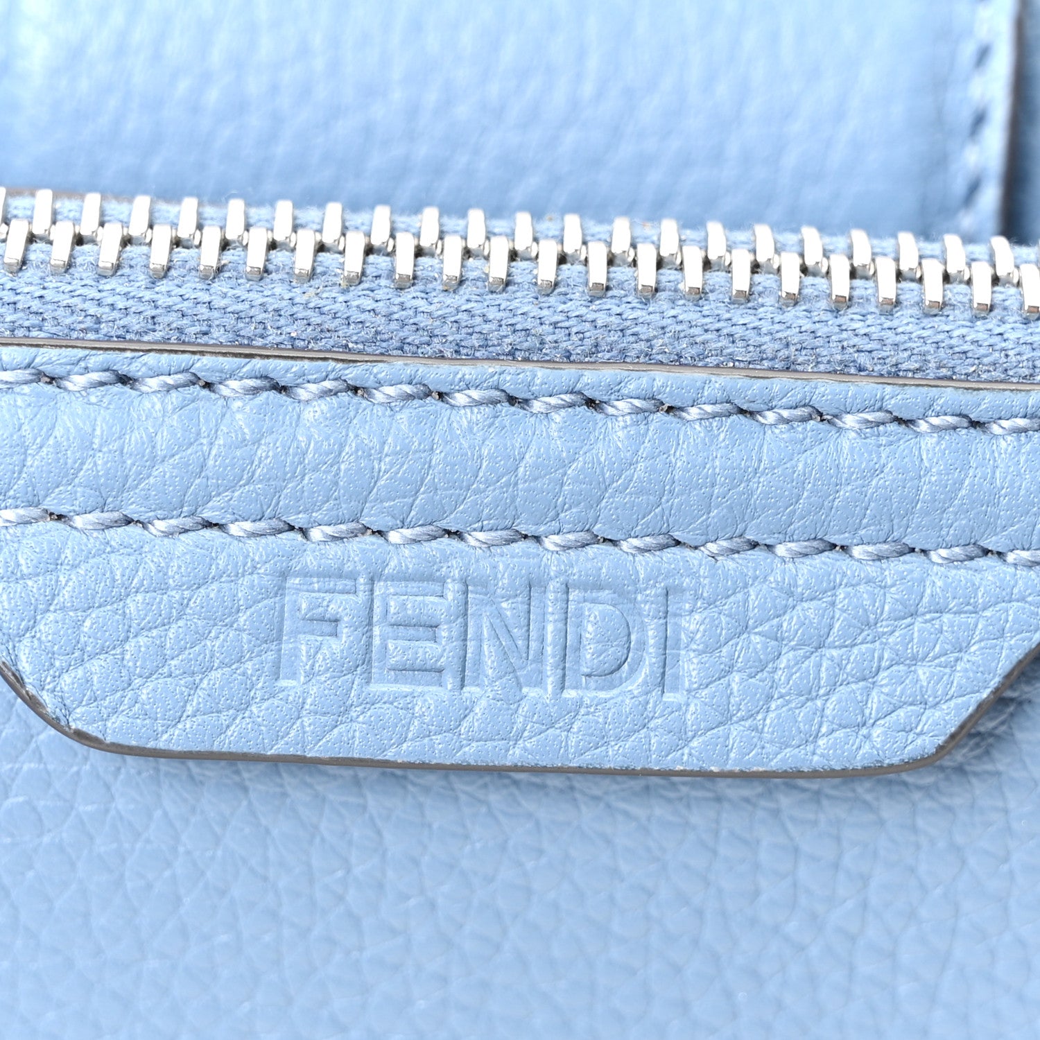 Fendi Vitello Cher Double Baguette Ceruleo 5 of 9