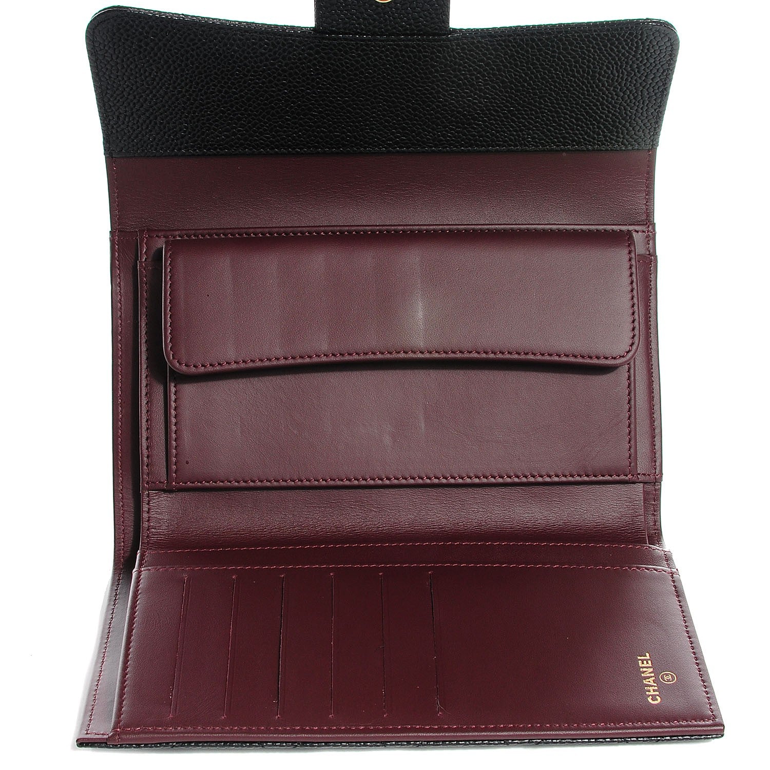 Chanel Caviar Quilted Long Flap Wallet Black 6 of 8