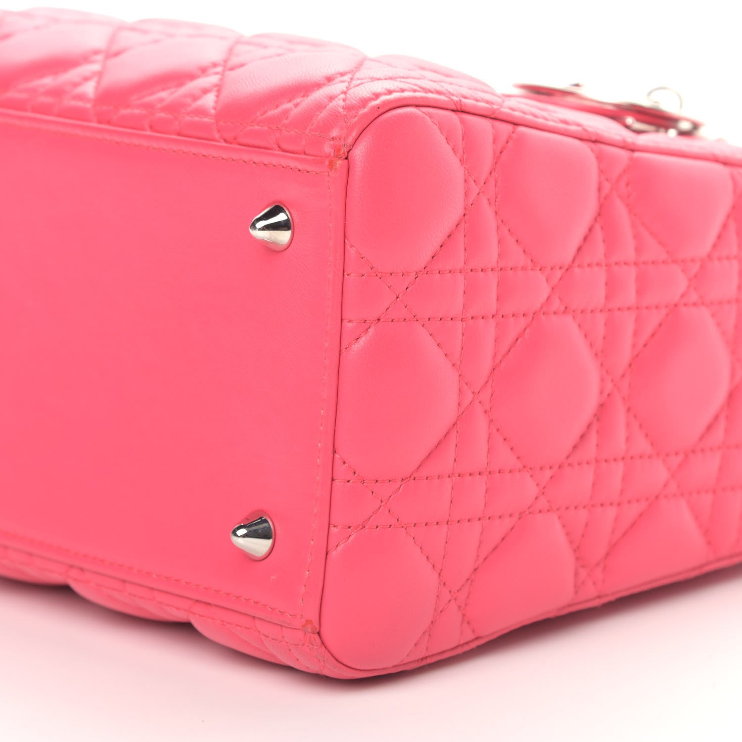 Christian Dior Lambskin Cannage Medium Lady Dior Fuchsia 9 of 9