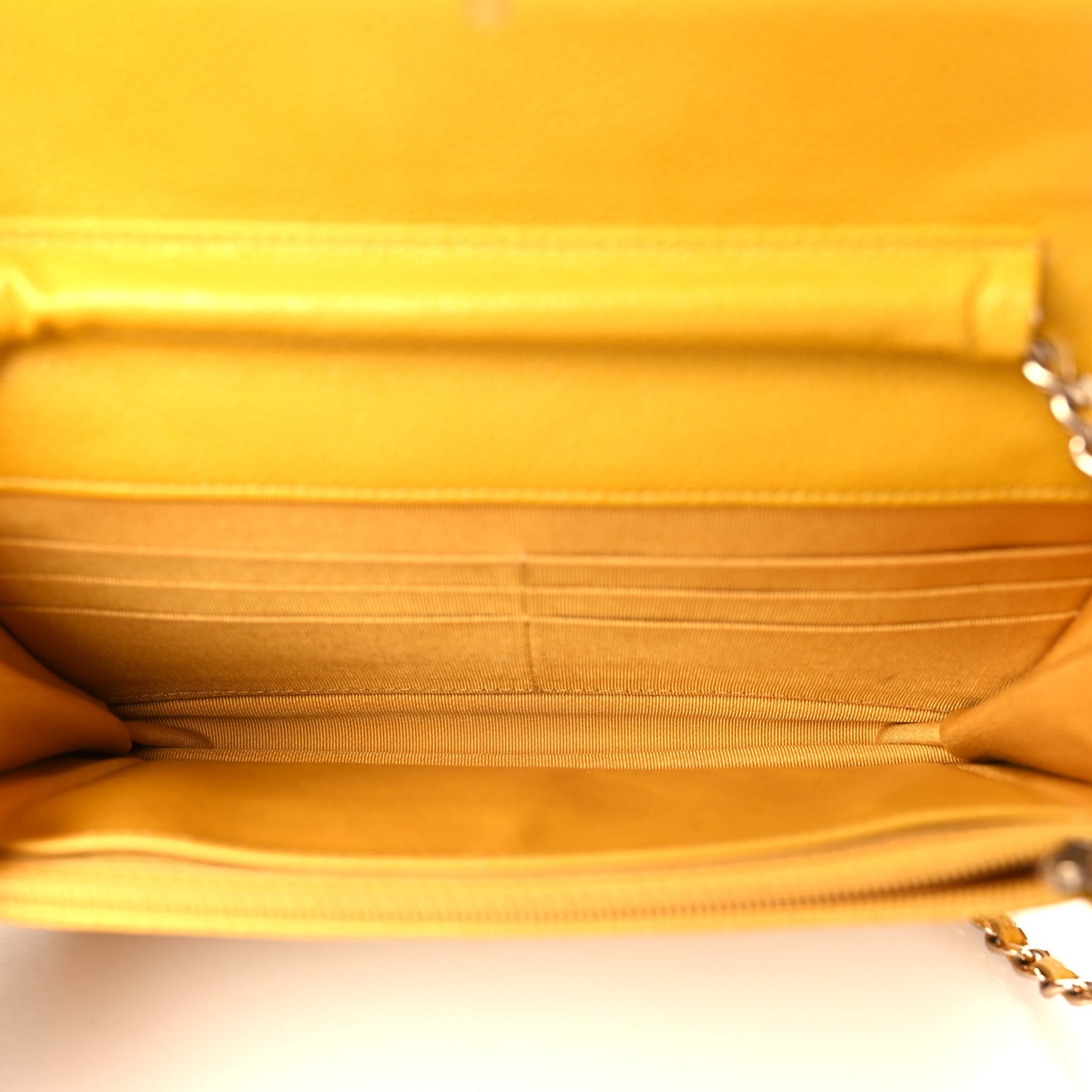 Caviar Quilted Wallet on Chain WOC Yellow