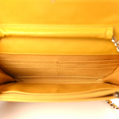 Chanel Caviar Quilted Wallet on Chain WOC Yellow 5 of 11