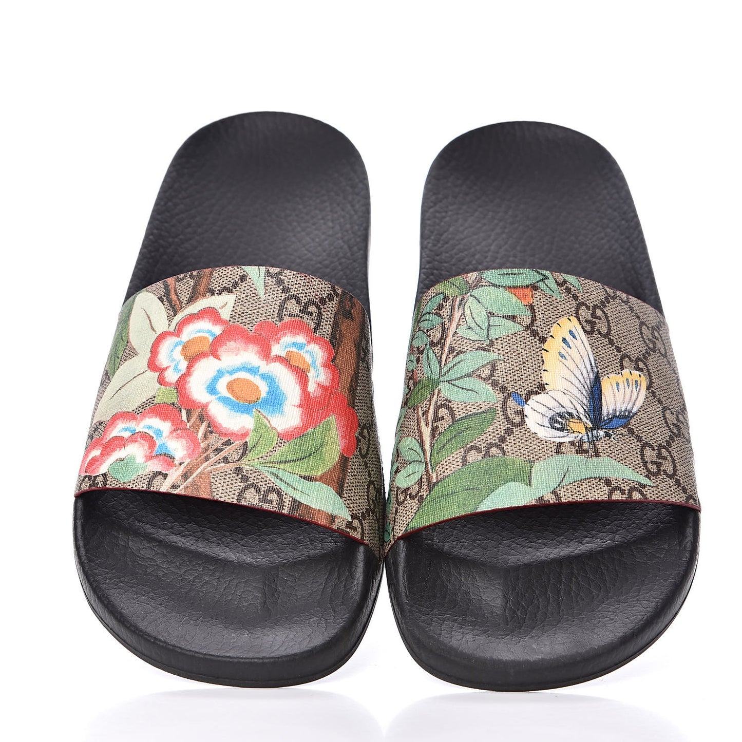 GG Supreme Monogram Tian Womens Slide Sandals 39 Beige Multicolor