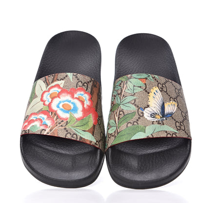 Gucci GG Supreme Monogram Tian Womens Slide Sandals 39 Beige Multicolor 5 of 8
