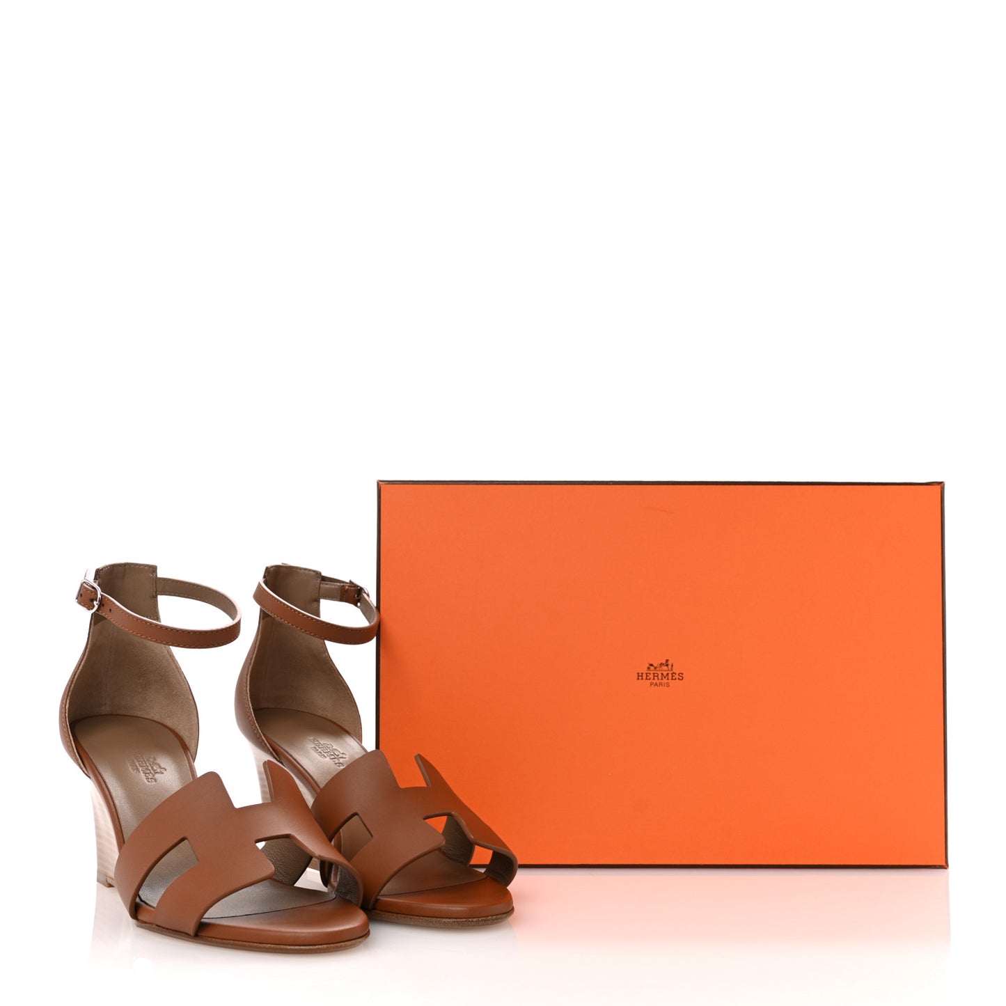 Calfskin Legend Wedge Sandals 38.5 Gold