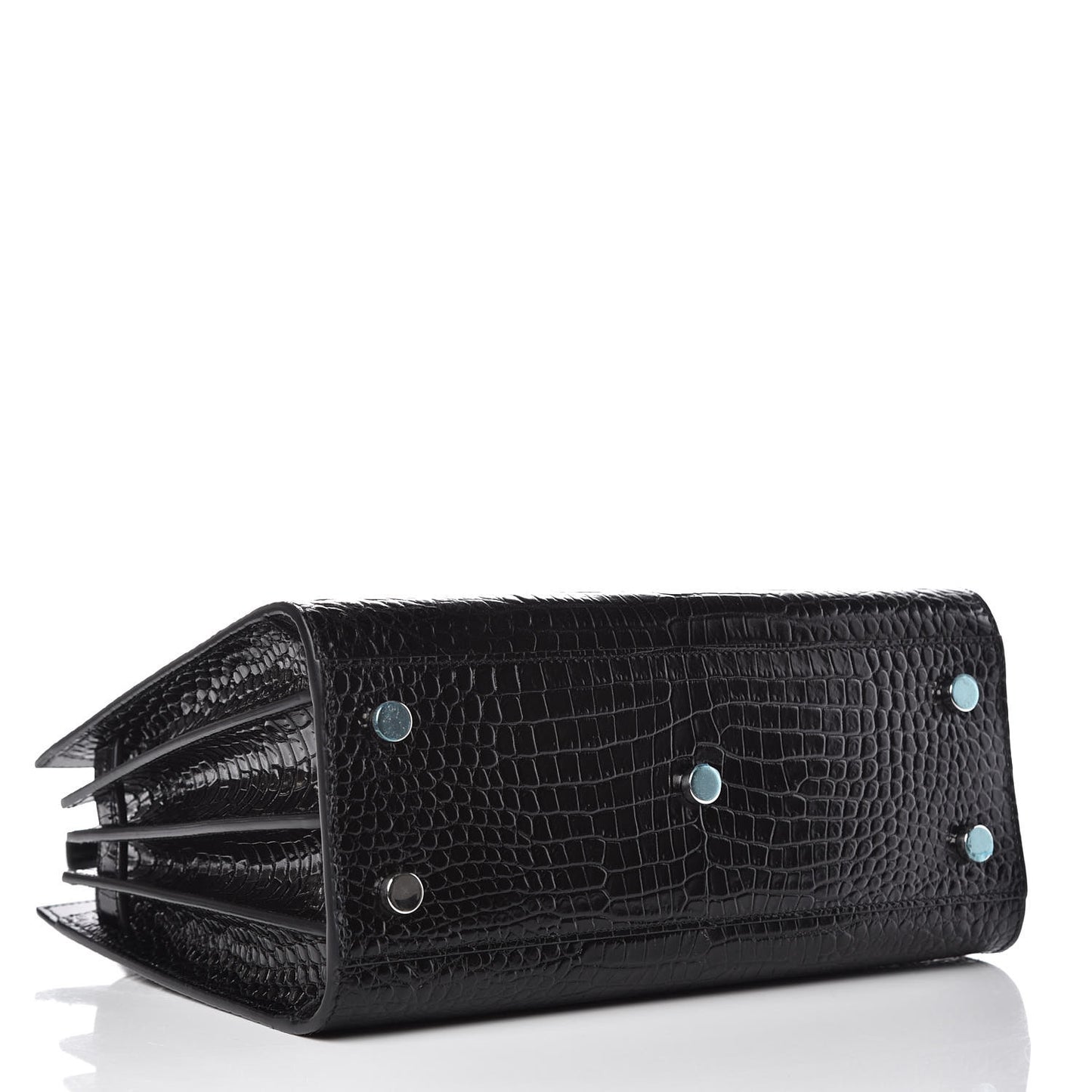 Calfskin Crocodile Embossed Baby Sac De Jour Black