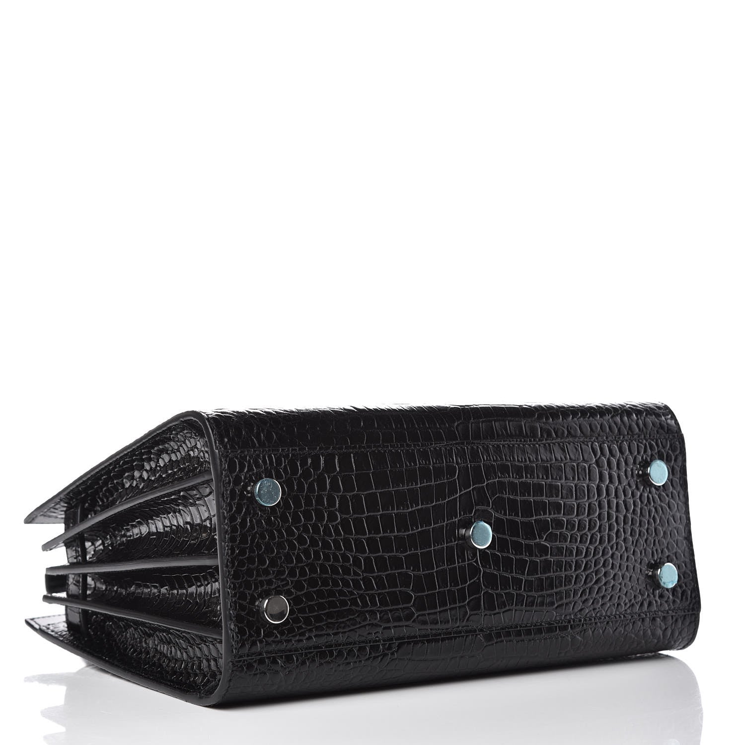 Saint Laurent Calfskin Crocodile Embossed Baby Sac De Jour Black 4 of 10
