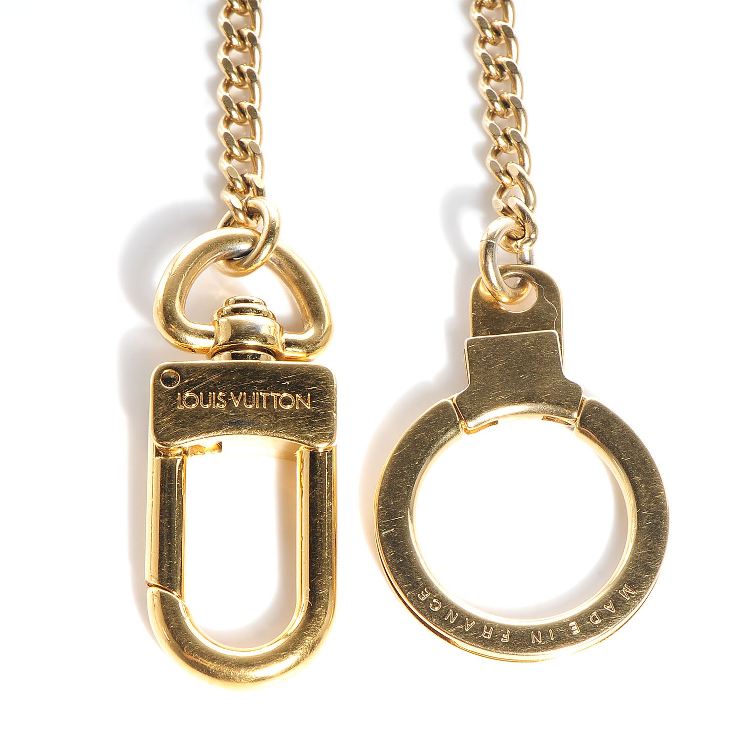 Louis Vuitton Metal Pochette Extender Key Ring Chain Gold 2 of 5
