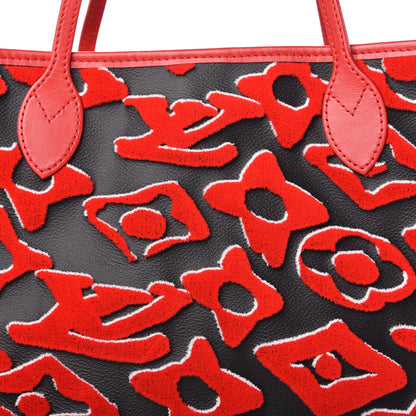 Louis Vuitton X UF Tufted Monogram Neverfull MM Black Red 10 of 10