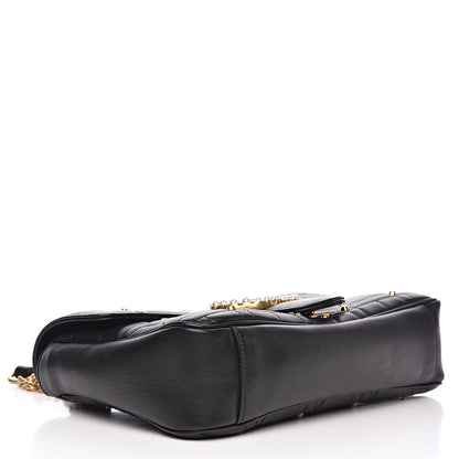 Gucci Calfskin Matelasse Studded Medium Pearly GG Marmont Shoulder Bag Black 4 of 12