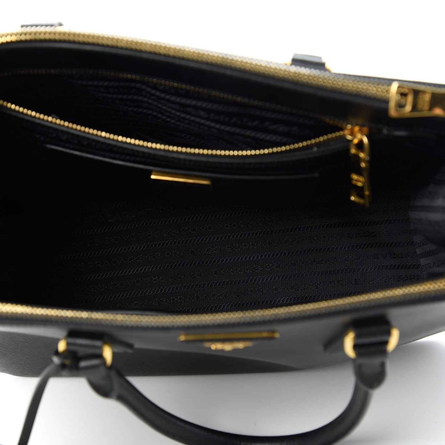 Saffiano Large Galleria Double Zip Tote Black