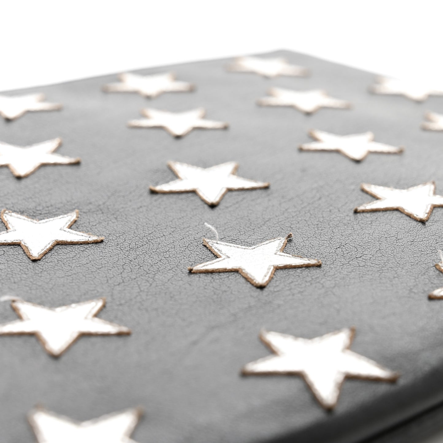 Calfskin Star Rider iPad Pouch Black Silver