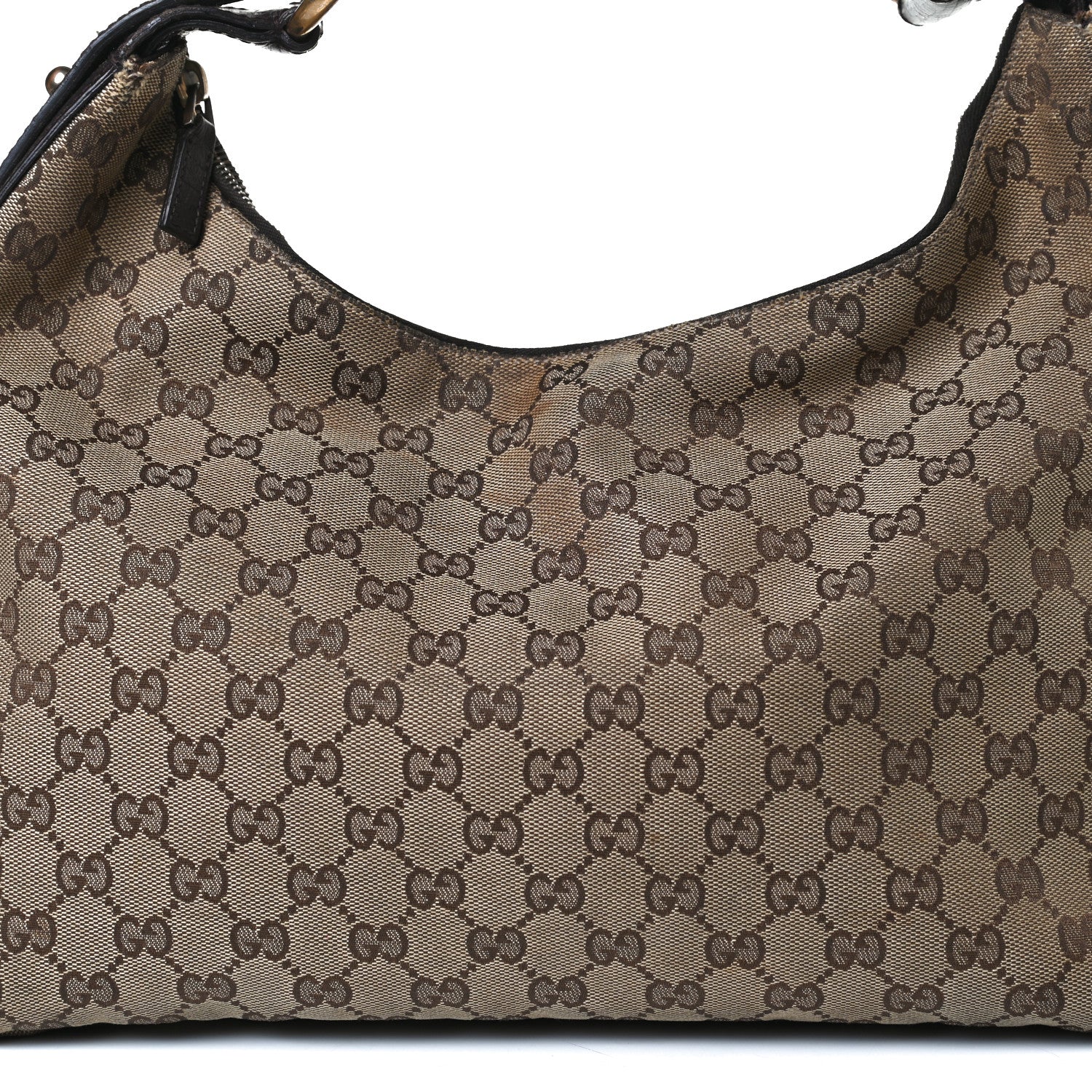 Gucci Monogram Medium Horsebit Chain Hobo Dark Brown 9 of 28