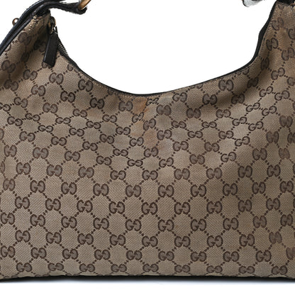 Gucci Monogram Medium Horsebit Chain Hobo Dark Brown 9 of 28