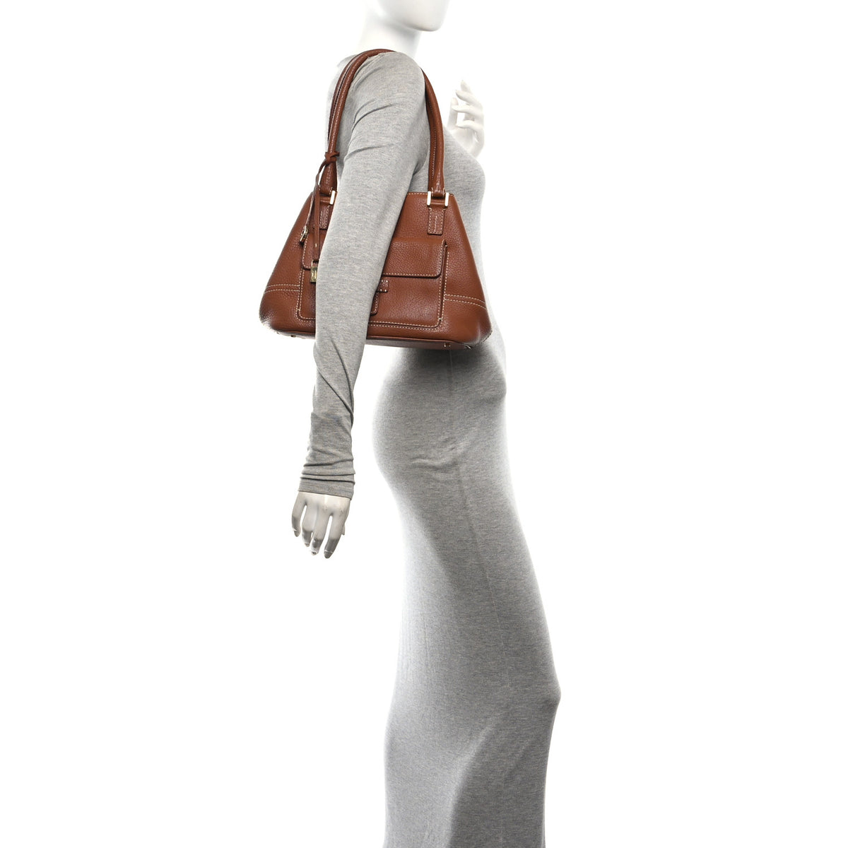 Odessa Calfskin Mini Globe Shoulder Bag Brown