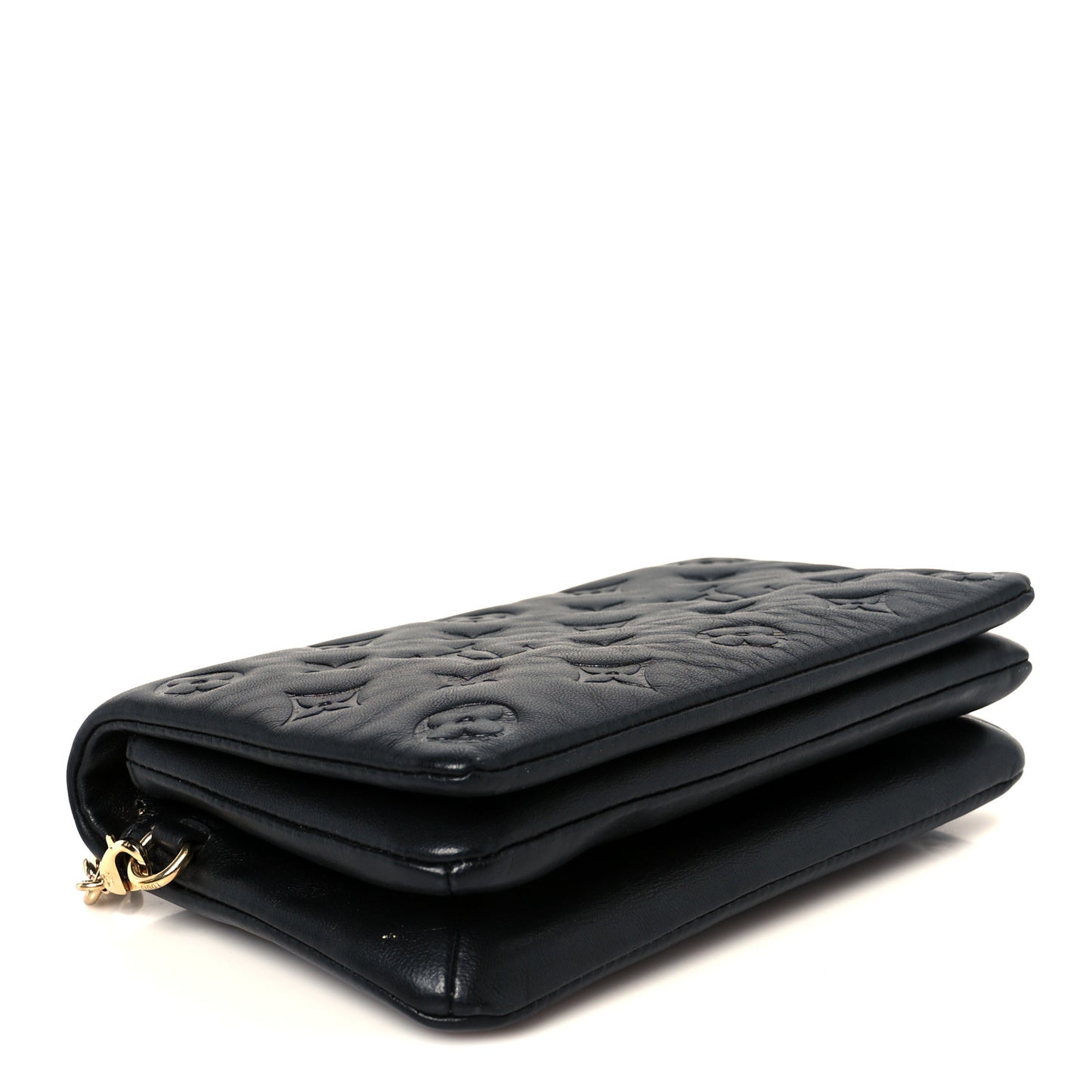 Lambskin Embossed Monogram Pochette Coussin Black