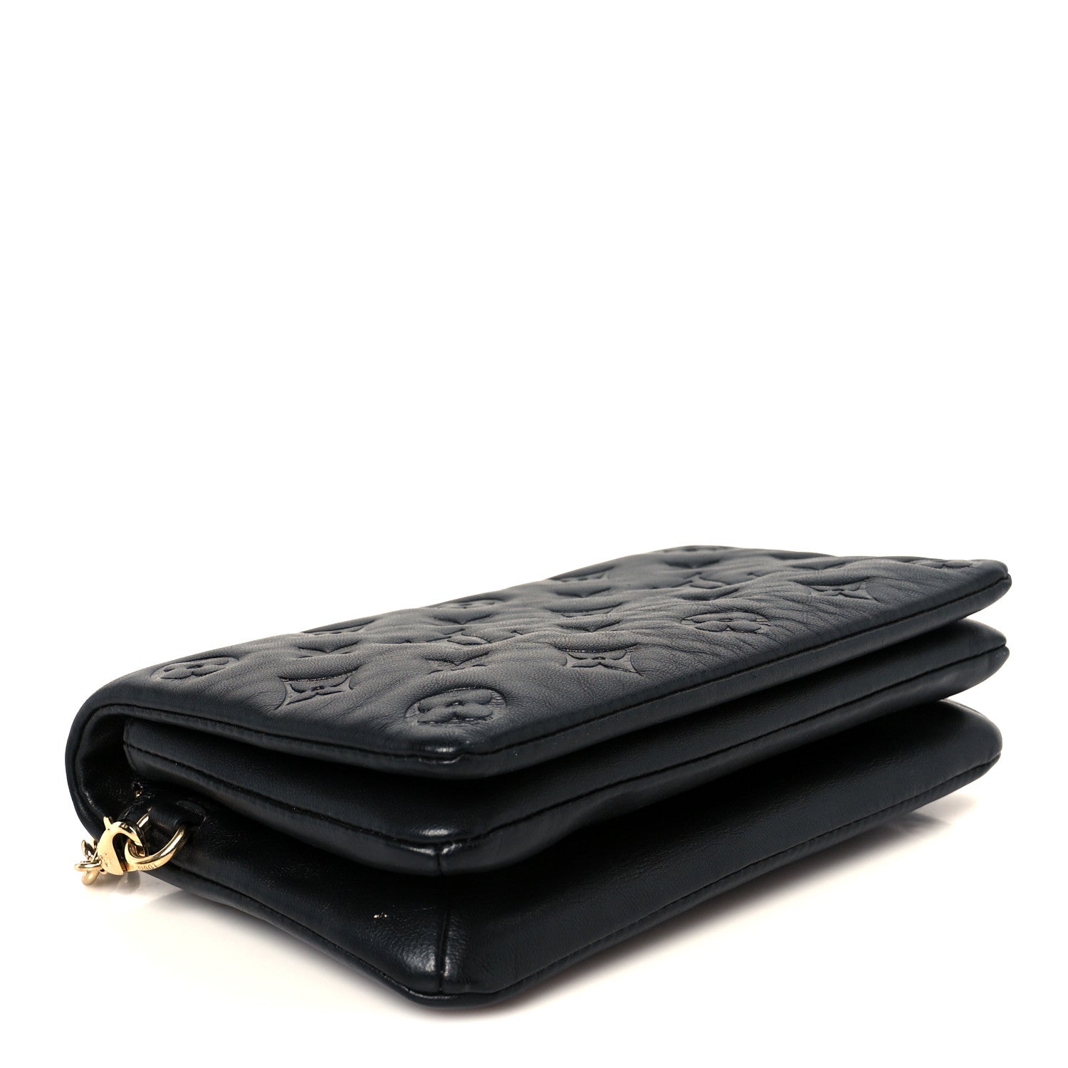 Louis Vuitton Lambskin Embossed Monogram Pochette Coussin Black 4 of 9