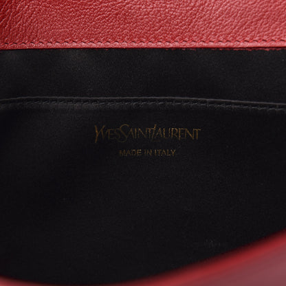Saint Laurent Calfskin Monogram Large Belle De Jour Clutch Red 6 of 10