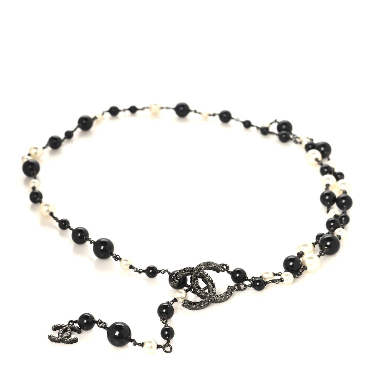 Chanel Ruthenium Camellia Pearl CC Belt Black 1 of 3