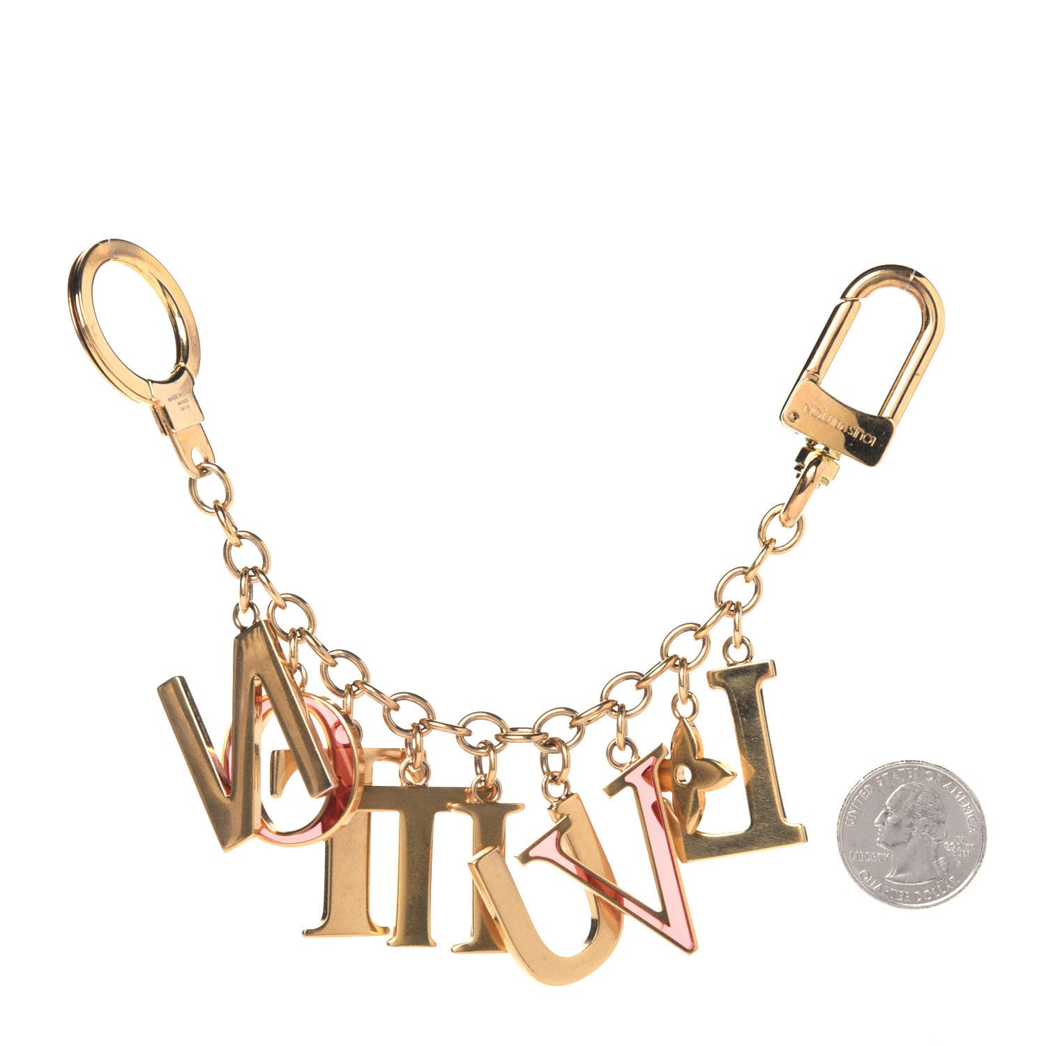 Louis Vuitton LV Tag Bag Charm Gold 2 of 5