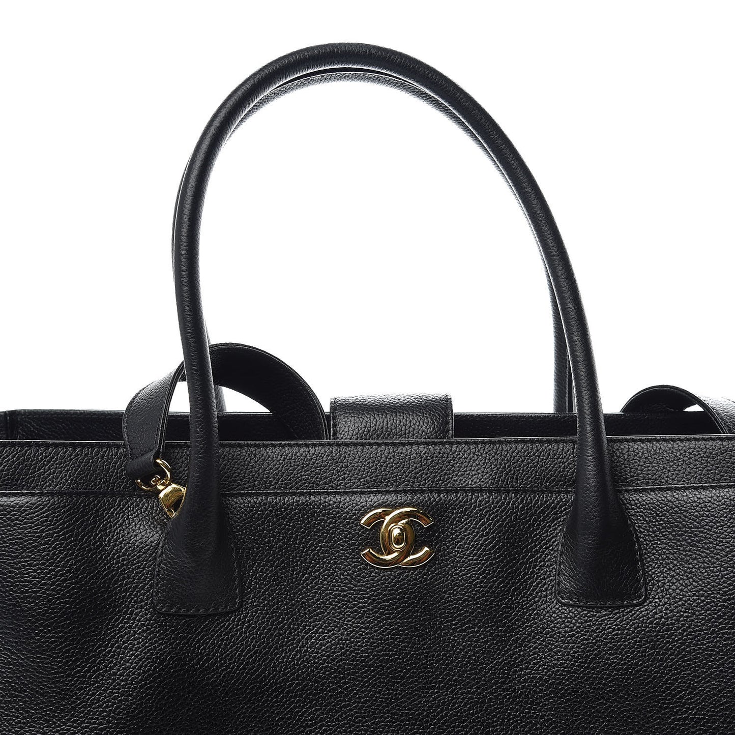 Calfskin Cerf Executive Shopper Tote Black
