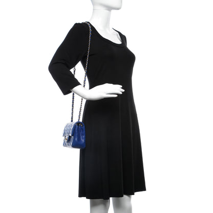 Chanel Lambskin Quilted Mini Rectangular Flap Blue 2 of 13