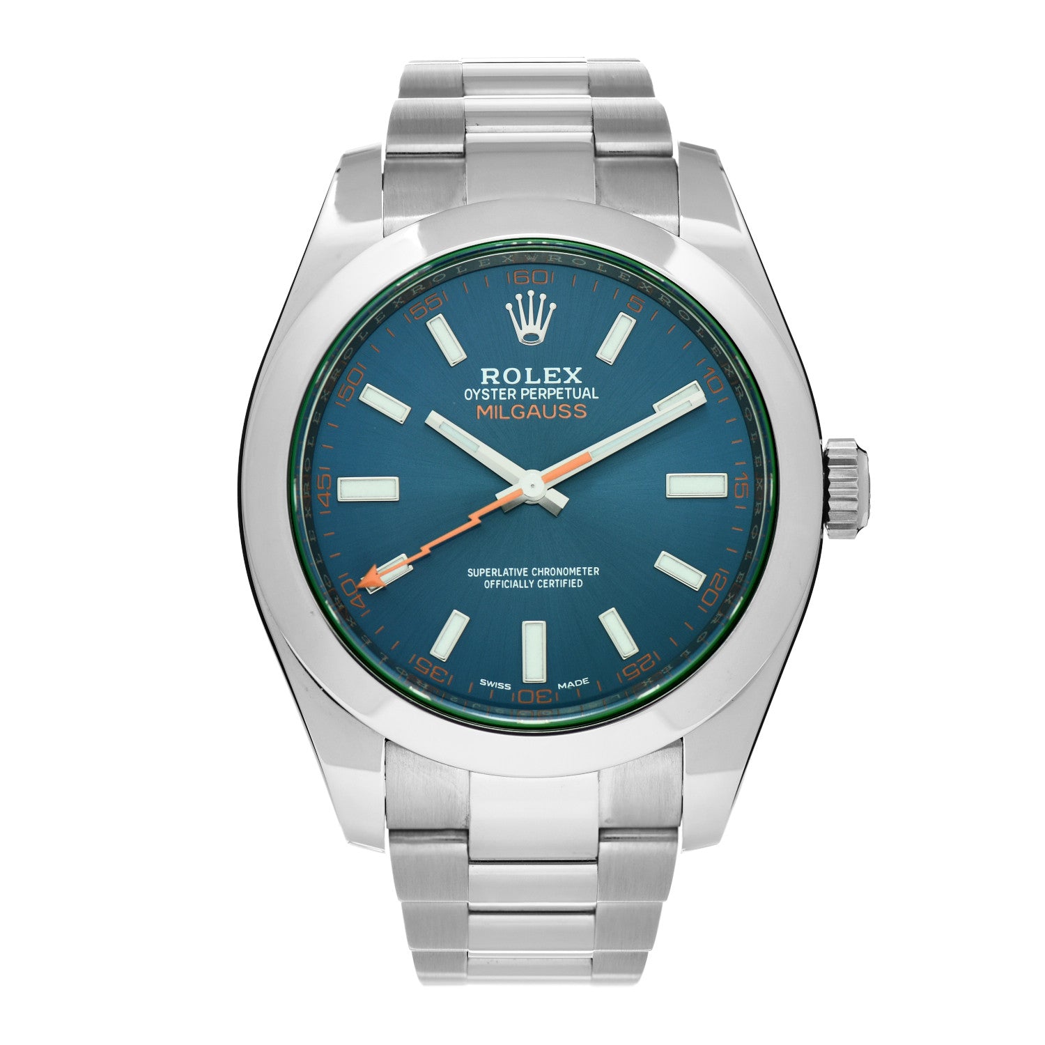 Rolex Stainless Steel 40mm Oyster Perpetual Milgauss Watch Z-Blue 116400GV 1 of 4