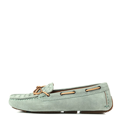 Bottega Veneta Suede Intrecciato Wave Driver Moccasin Loafers 36 New Sage 1 of 7