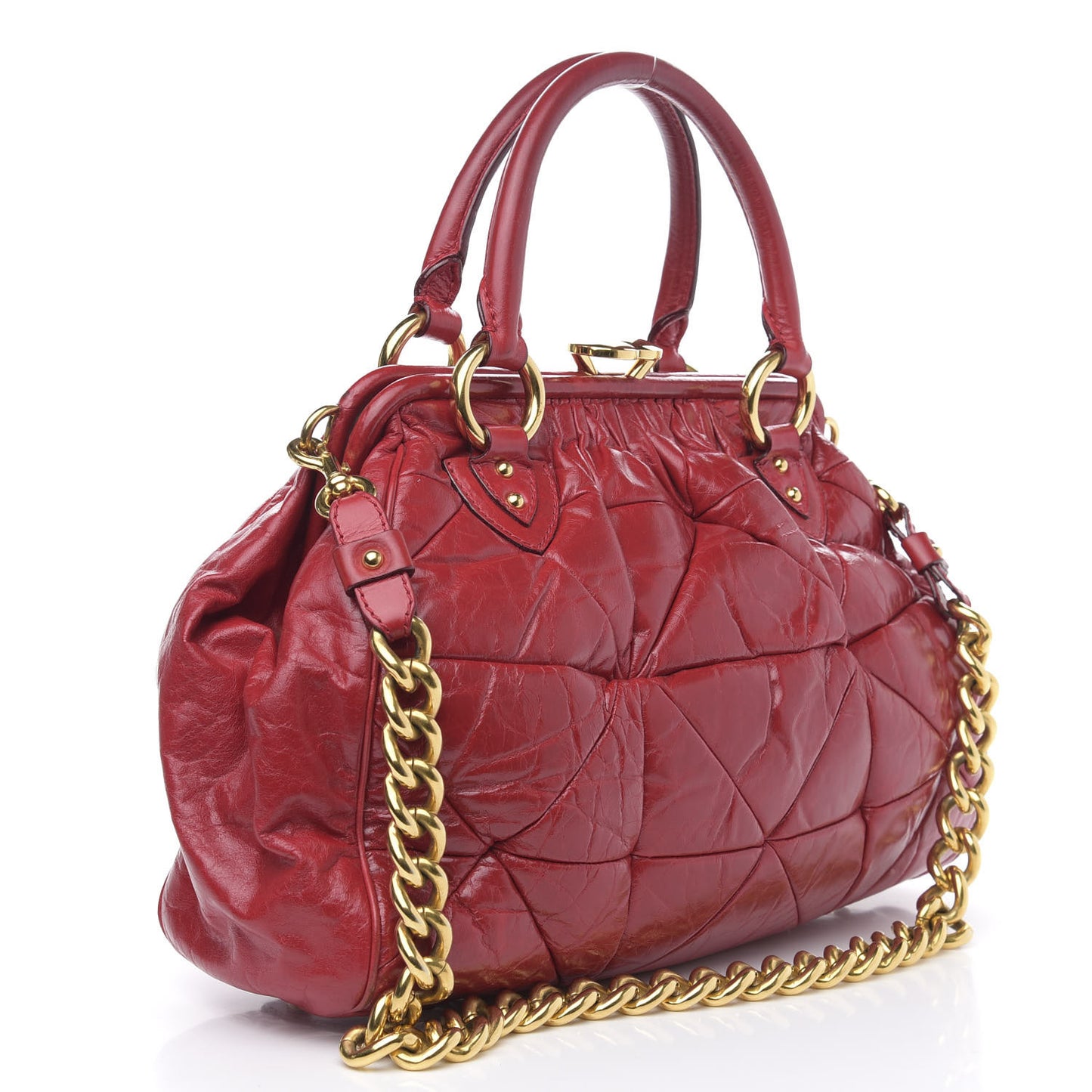 Lambskin Quilted Stam Red