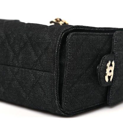 Chanel Denim Quilted Mini Chanel 25 Handbag Dark Blue 10 of 10