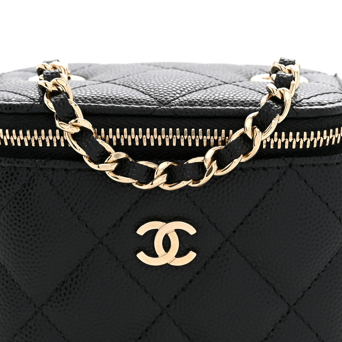 Chanel Caviar Quilted Mini Vanity Case With Chain Black 8 of 11