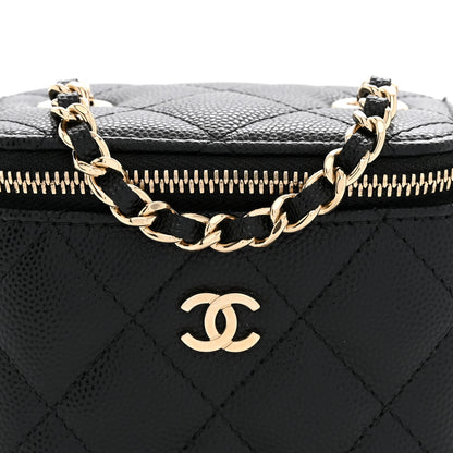 Chanel Caviar Quilted Mini Vanity Case With Chain Black 8 of 11