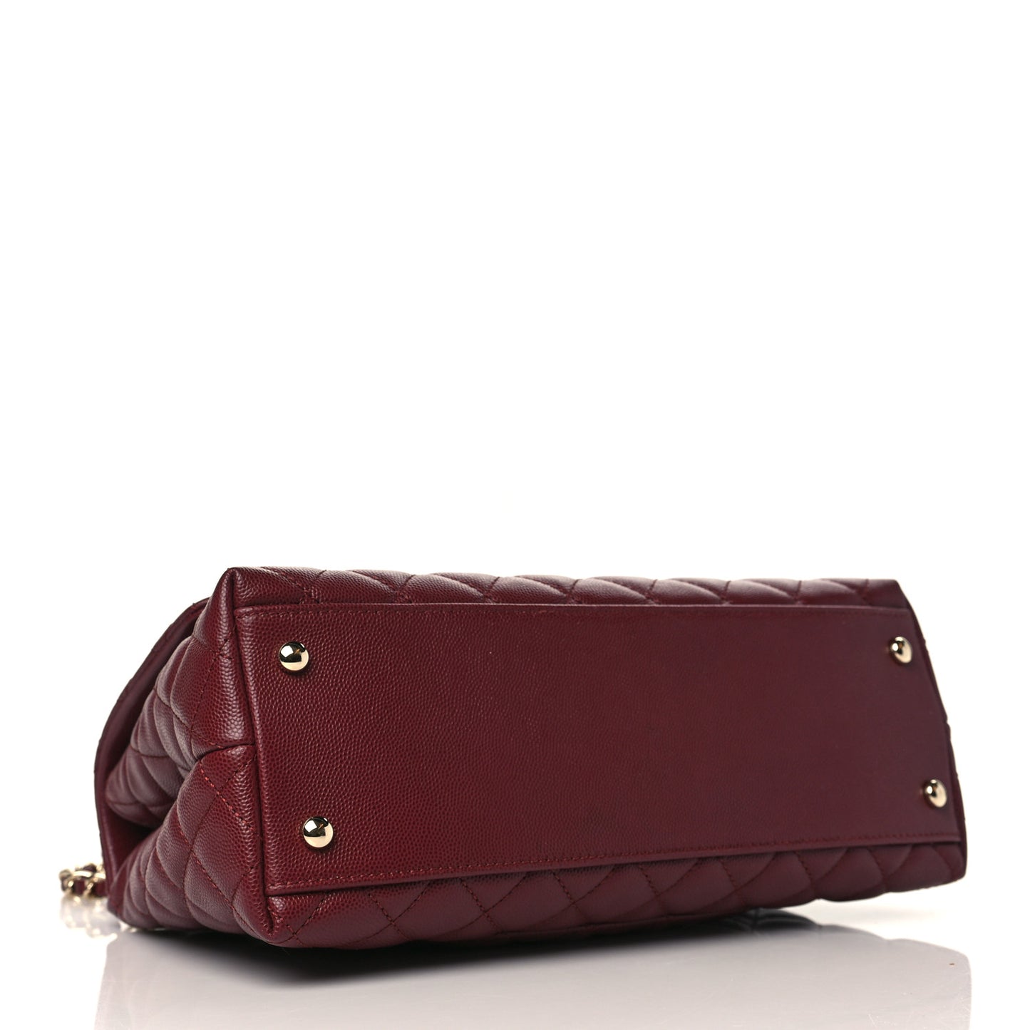 Caviar Quilted Small Coco Handle Flap Burgundy