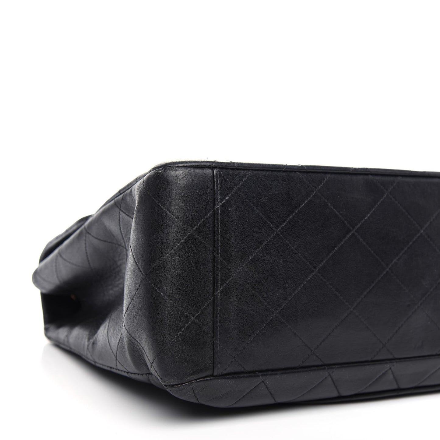Lambskin Quilted XL Jumbo Single Flap Black