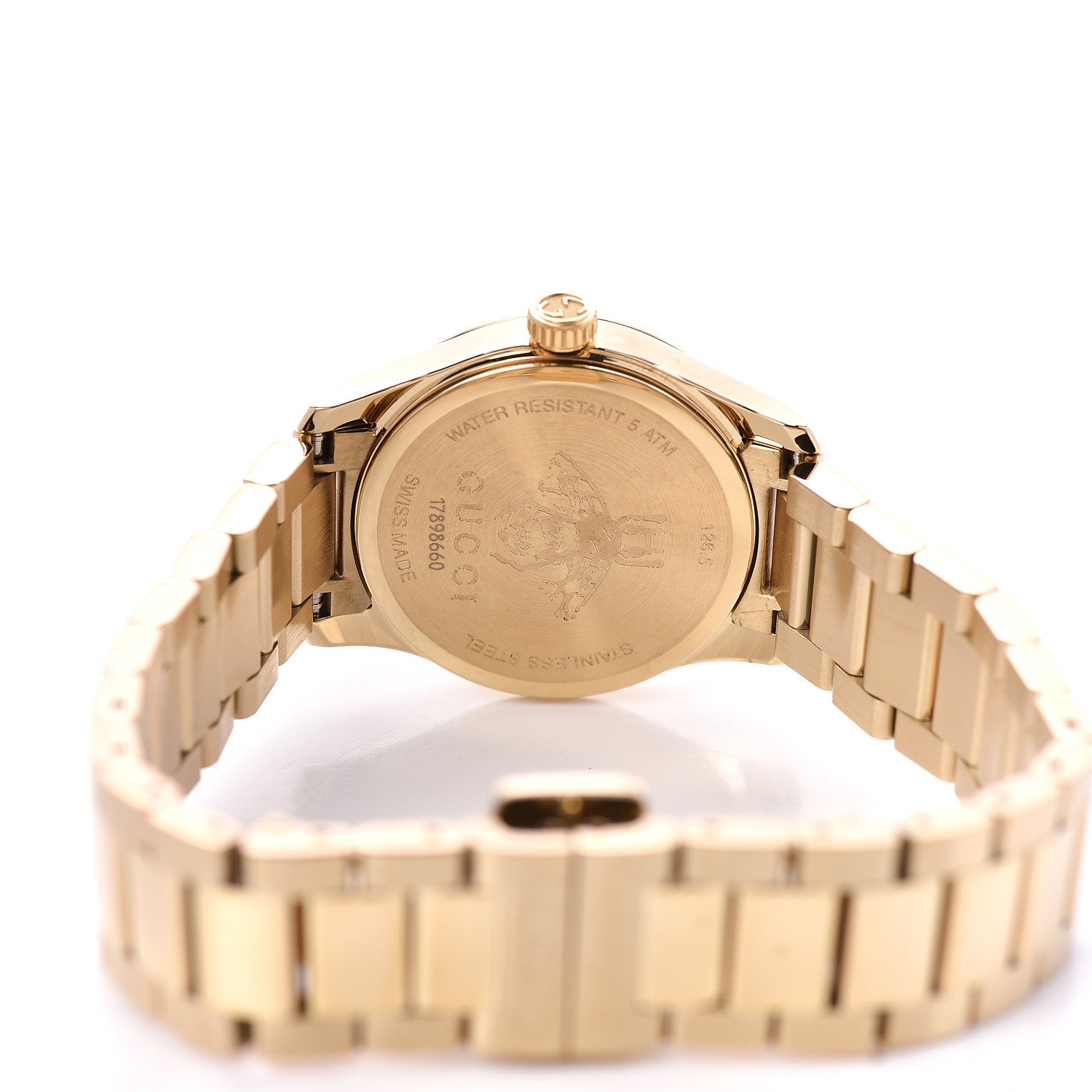 Gucci Stainless Steel 27mm G-Timeless Charm Quartz Watch Gold 5 of 6