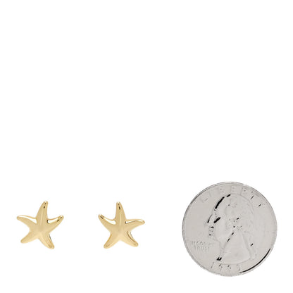 Tiffany 18K Yellow Gold 12mm Elsa Peretti Starfish Earrings 2 of 4