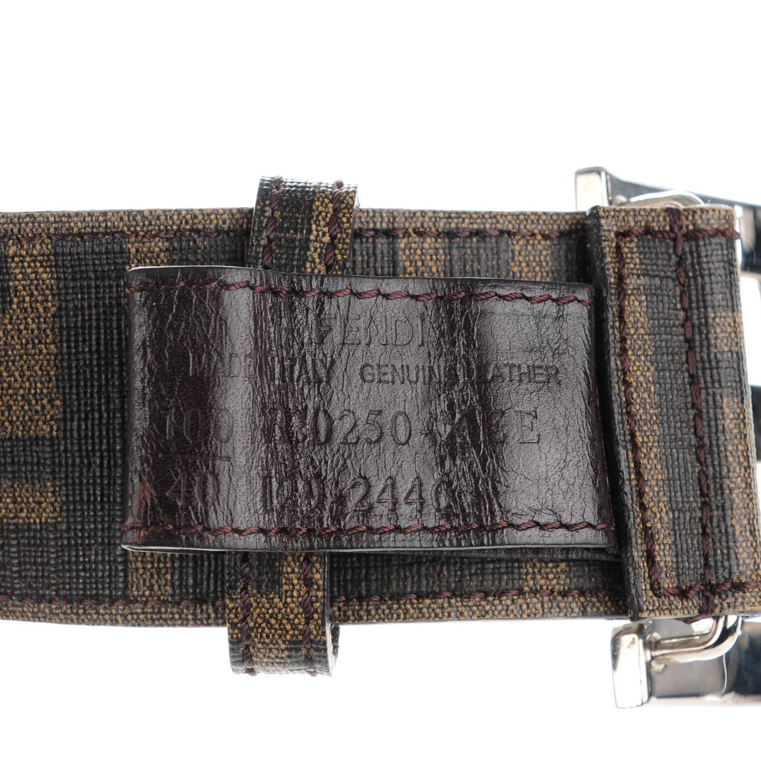Fendi Zucca Spalmati College Belt 100 40 Tobacco Blue 6 of 6
