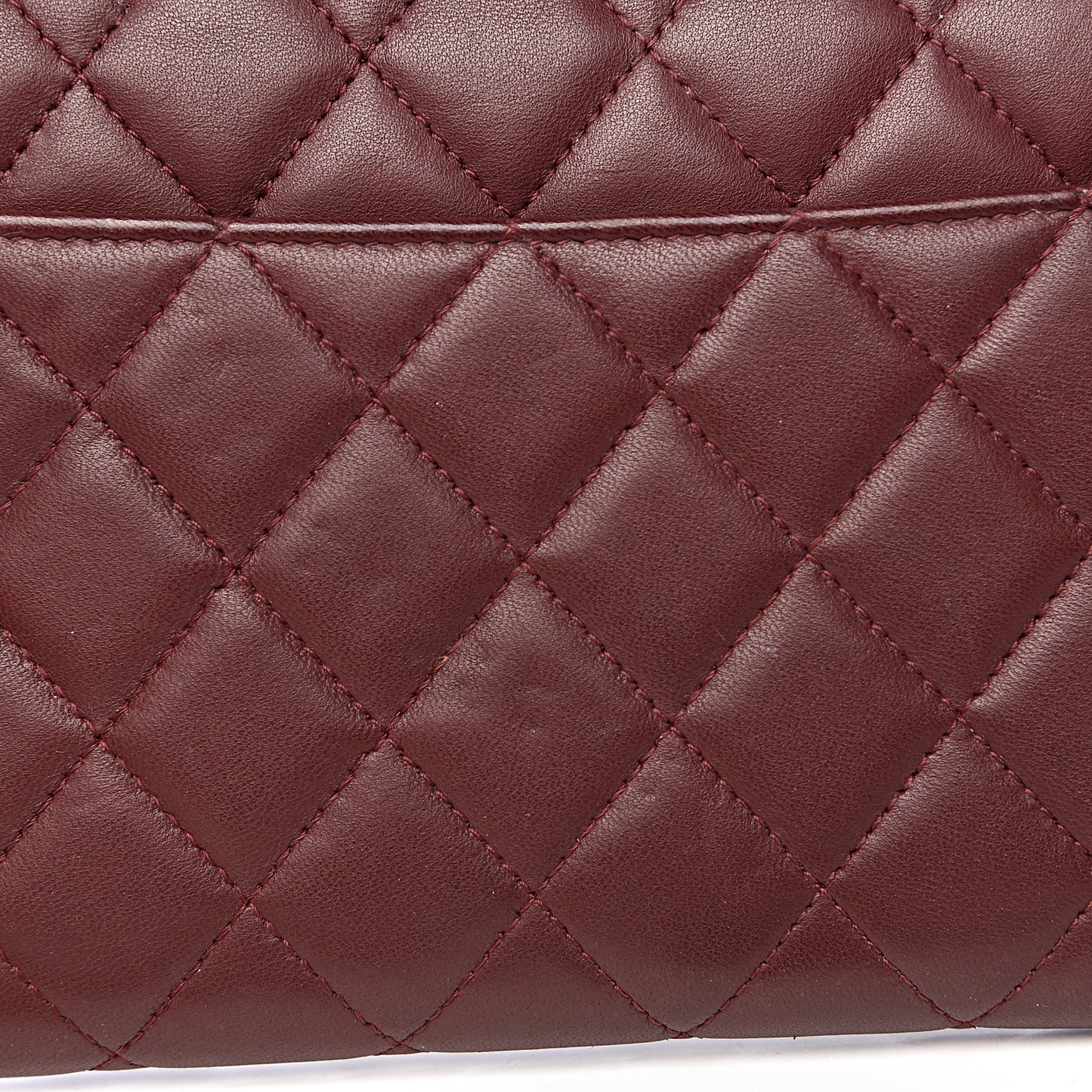 Lambskin Quilted Two Tone Clutch With Chain Burgundy Black