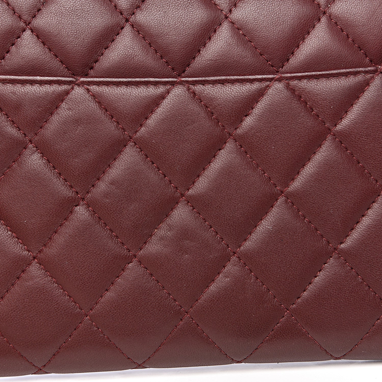 Chanel Lambskin Quilted Two Tone Clutch With Chain Burgundy Black 11 of 14