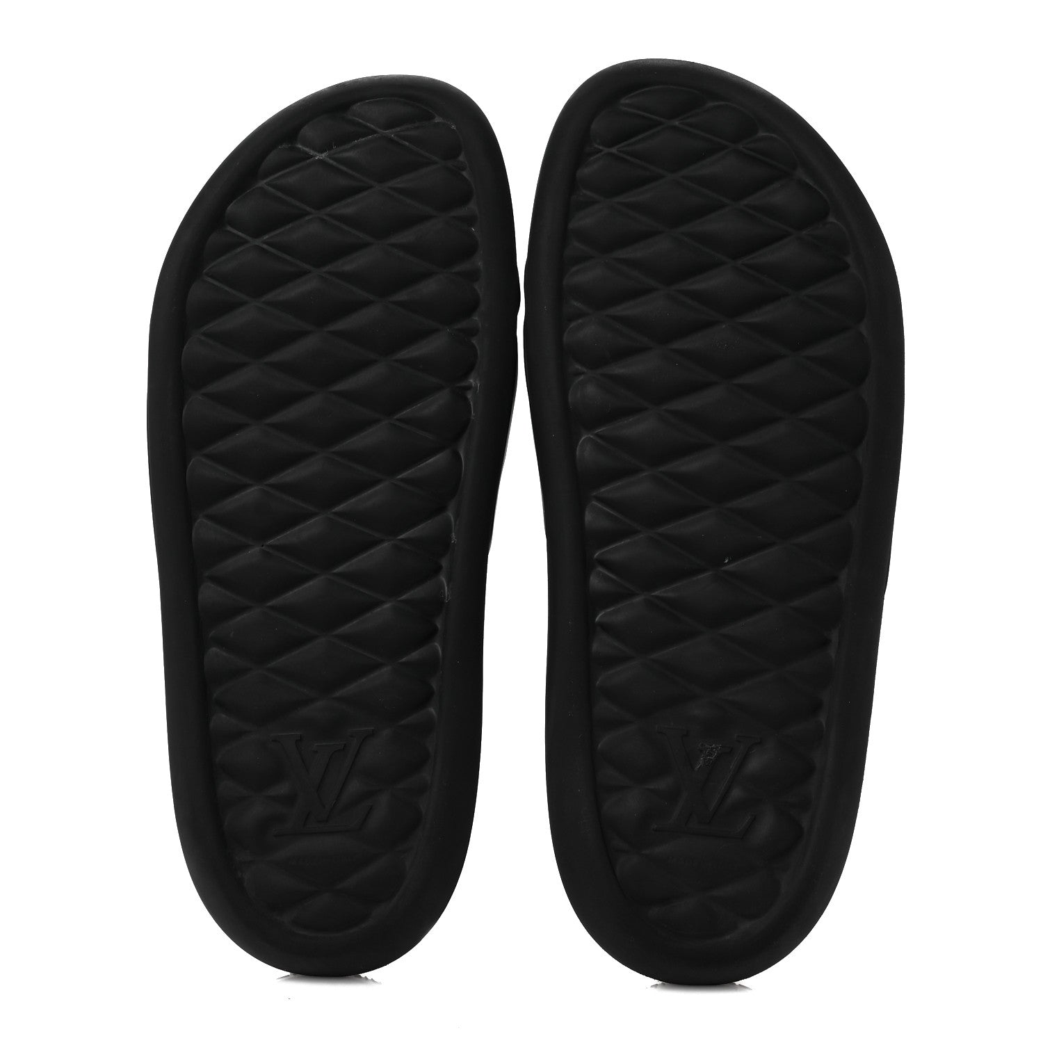 Louis Vuitton Rubber Embossed Monogram Mens Waterfront Mules 10 Black 6 of 10