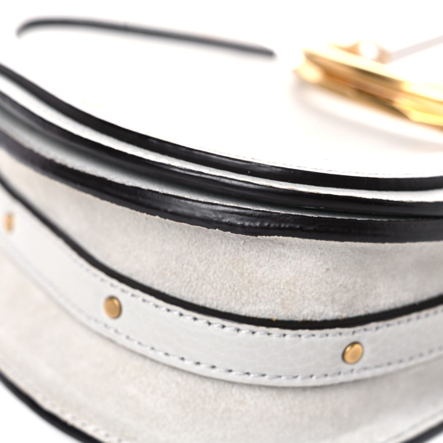 Calfskin Suede Small Nile Bracelet Bag Airy Grey
