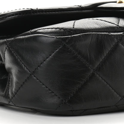 Chanel Calfskin Quilted Small Crystal Pearls Flap Bag Black 8 of 9