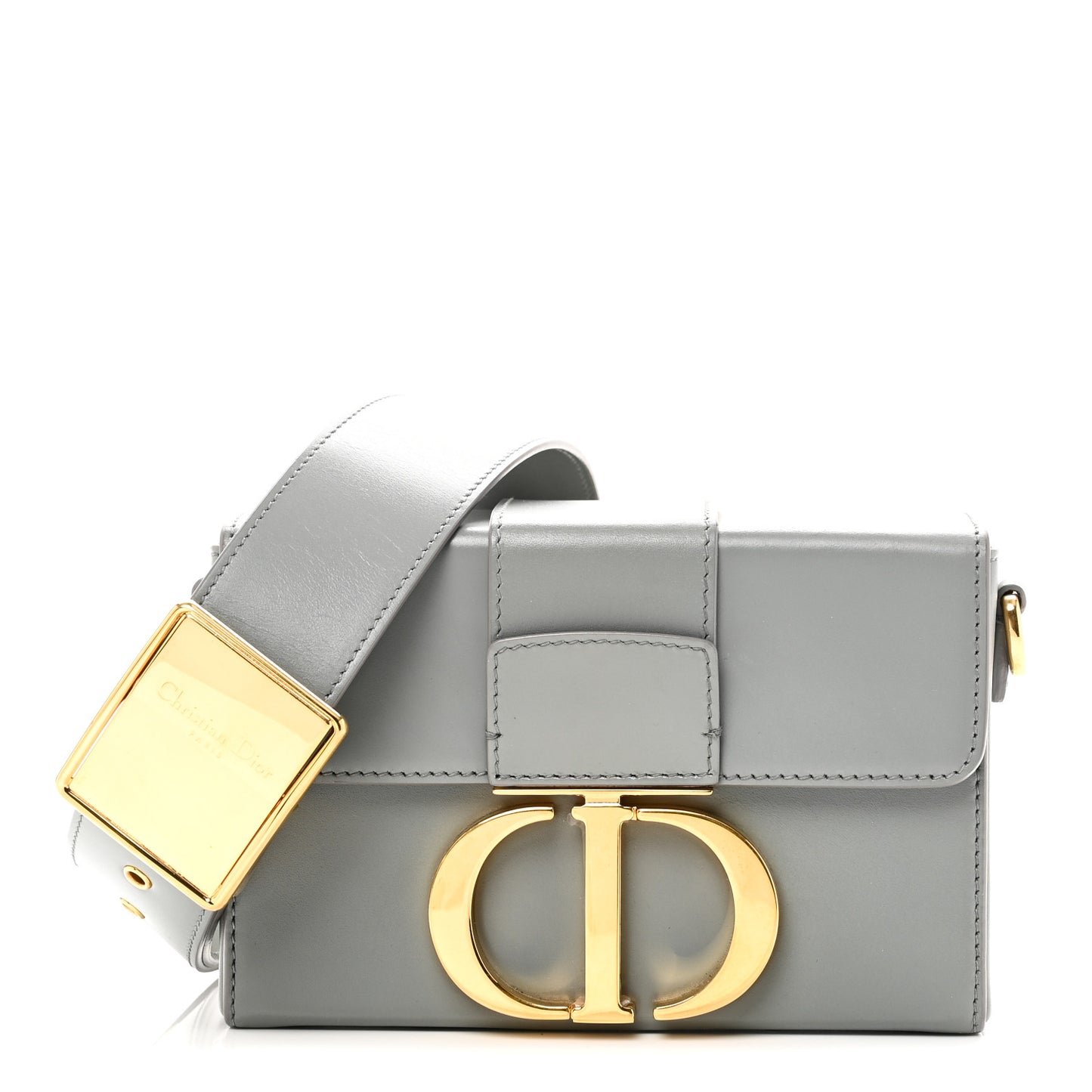 Box Calfskin 30 Montaigne Box Bag Stone Grey
