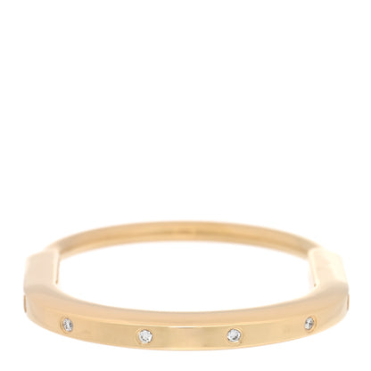 Tiffany 18K Yellow Gold Diamond Tiffany Lock Bangle Bracelet 3 of 5